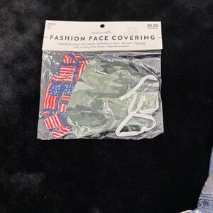 NWT Fashion Design Loft Camouflage & Flag Fabric Face Coverings Masks Washable